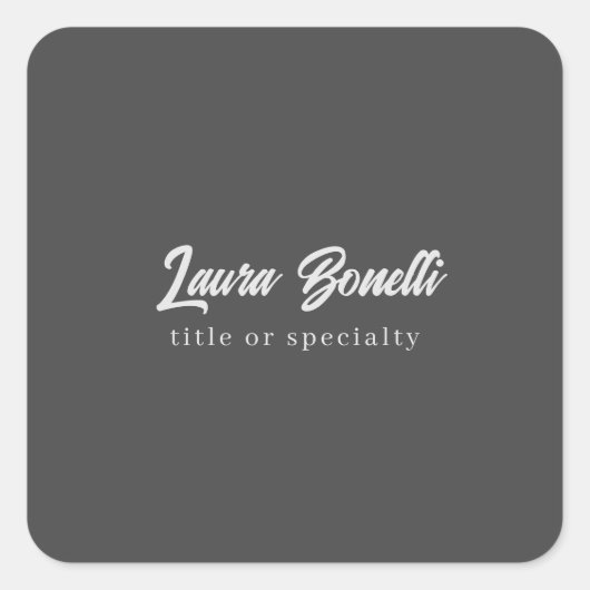 Minimalistisch Professioneel Modern Handgeschreven Vierkante Sticker (Voorkant)