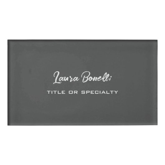 Minimalistisch Professioneel Modern Handwrite Donk Naambadge (Voorkant)