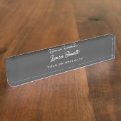 Minimalistisch Professioneel Modern Handwrite Donk Naambordje (Zijkant)