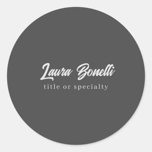 Minimalistisch Professioneel Modern Handwrite Donk Ronde Sticker (Voorkant)