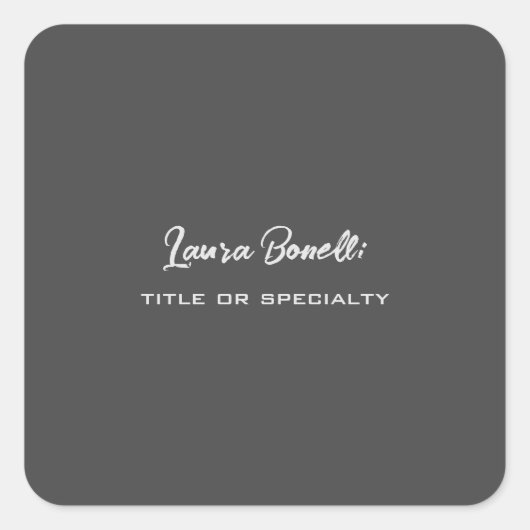 Minimalistisch Professioneel Modern Handwrite Donk Vierkante Sticker (Voorkant)