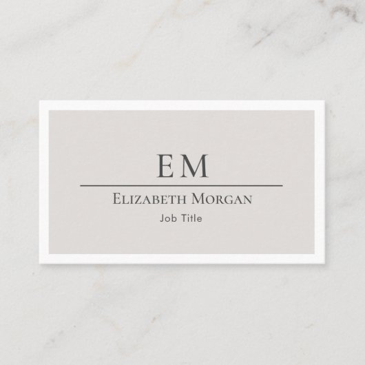 Minimalistisch professioneel modern lichtgrijs bei visitekaartje (Voorkant)