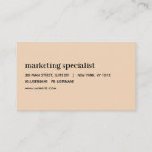 Minimalistisch professioneel modern Lijst bruin Visitekaartje (Achterkant)