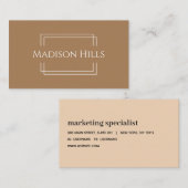 Minimalistisch professioneel modern Lijst bruin Visitekaartje (Voorkant / Achterkant)