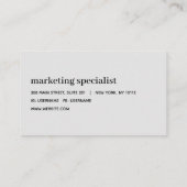 Minimalistisch professioneel modern Lijst grijs Visitekaartje (Achterkant)