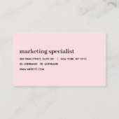 Minimalistisch professioneel modern Lijst roze Visitekaartje (Achterkant)