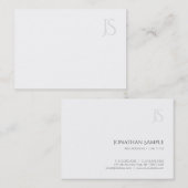 Minimalistisch Professioneel Modern Monogram Eenvo Visitekaartje (Voorkant / Achterkant)