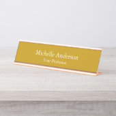 Minimalistisch Professioneel Modern Plain Dijon Ge Bureau Naambordje (Voorkant)