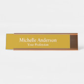Minimalistisch Professioneel Modern Plain Dijon Ge Bureau Naambordje (Voorkant)