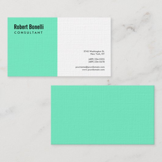 Minimalistisch professioneel modern Premium Linen Visitekaartje (Voorkant / Achterkant)