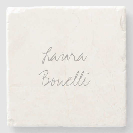 Minimalistisch Professioneel Modern Uw Naam Stenen Onderzetter (Voorkant)