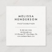 Minimalistisch professioneel modern vierkante visitekaartje (Achterkant)