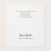 Minimalistisch professioneel modern visitekaartje (Buitenkant ongevouwen)