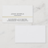 Minimalistisch Professioneel Modern Wit en Goud Visitekaartje (Voorkant / Achterkant)