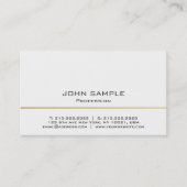 Minimalistisch Professioneel Modern Wit en Goud Visitekaartje (Voorkant)