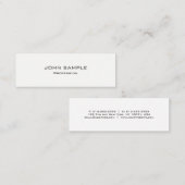 Minimalistisch professioneel modern wit en grijs mini visitekaartje (Voorkant / Achterkant)