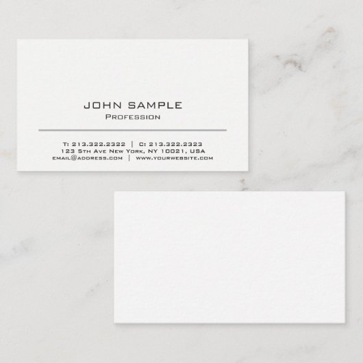 Minimalistisch Professioneel Modern Wit en Grijs Visitekaartje (Voorkant / Achterkant)