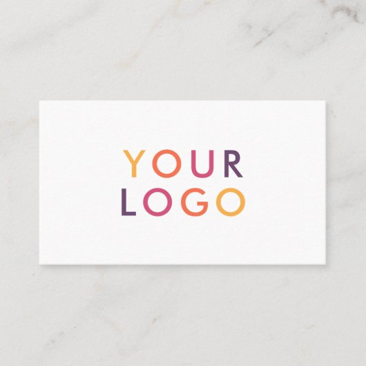 Minimalistisch professioneel modern wit visitekaartje (Voorkant)