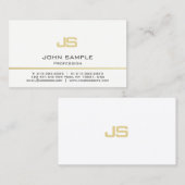 Minimalistisch Professioneel Modern Witgouden Mono Visitekaartje (Voorkant / Achterkant)