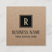 Minimalistisch professioneel monogram Logo Rustic  Vierkante Visitekaartje (Voorkant)