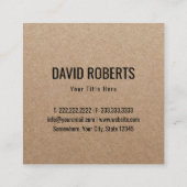 Minimalistisch professioneel monogram Logo Rustic  Vierkante Visitekaartje (Achterkant)