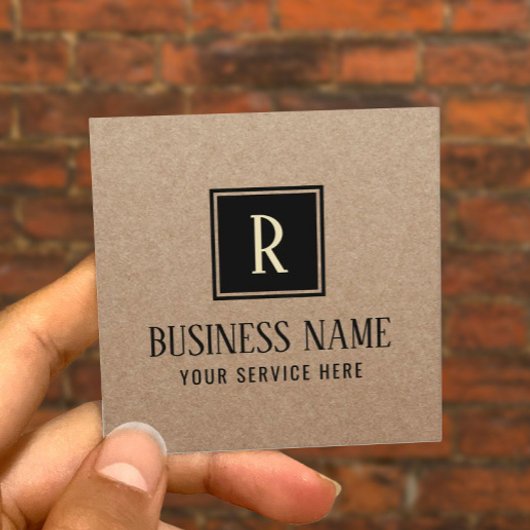 Minimalistisch professioneel monogram Logo Rustic  Vierkante Visitekaartje