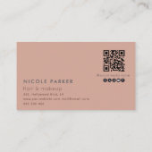 Minimalistisch professioneel monogram Qr-code kane Visitekaartje (Achterkant)