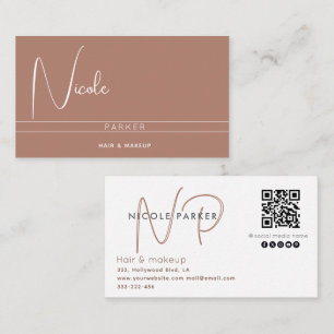 Minimalistisch professioneel monogram Qr-code kane Visitekaartje