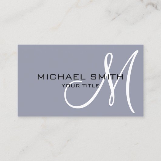 Minimalistisch professioneel monogram visitekaartje (Voorkant)