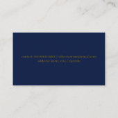 Minimalistisch professioneel Navyblauw Visitekaartje (Achterkant)