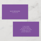 Minimalistisch Professioneel Paarse Visitekaartje (Voorkant / Achterkant)