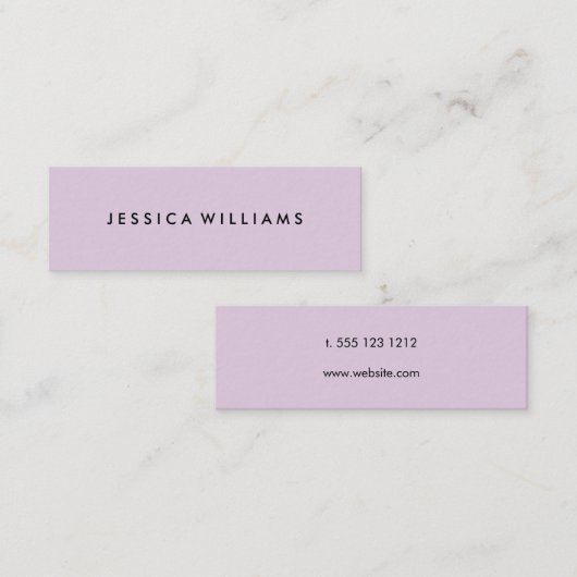 Minimalistisch professioneel pasteel Paars Mini Visitekaartje (Voorkant / Achterkant)