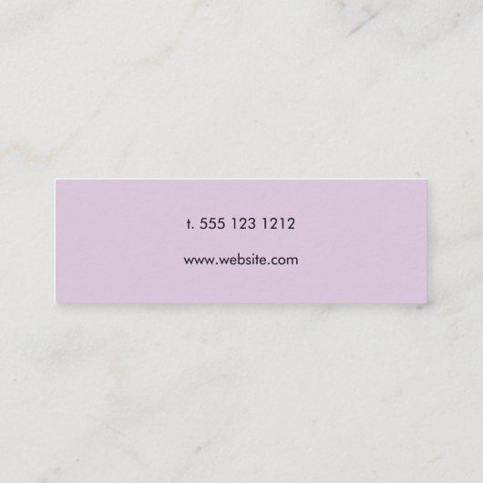 Minimalistisch professioneel pasteel Paars Mini Visitekaartje (Achterkant)