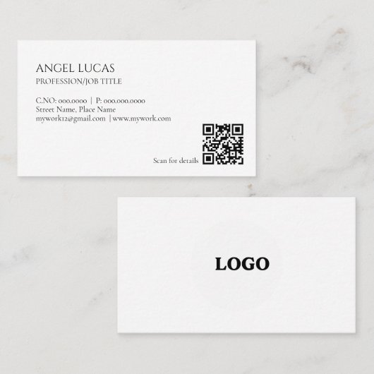 Minimalistisch professioneel platform visitekaartje (Voorkant / Achterkant)