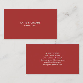 Minimalistisch professioneel rood Visitekaartje