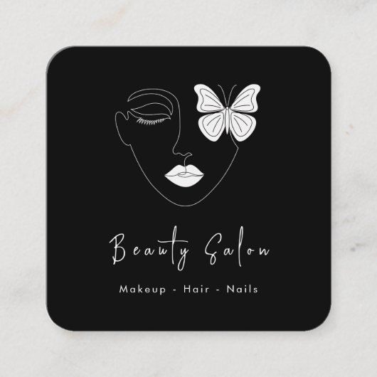 Minimalistisch Professioneel Schoonheidssalon Visi Informatiekaartje (Voorkant)