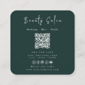 Minimalistisch Professioneel Schoonheidssalon Visi Vierkante Visitekaartje (Achterkant)