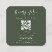 Minimalistisch Professioneel Schoonheidssalon Visi Vierkante Visitekaartje (Achterkant)