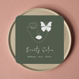 Minimalistisch Professioneel Schoonheidssalon Visi Vierkante Visitekaartje