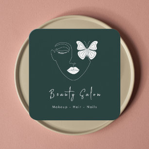 Minimalistisch Professioneel Schoonheidssalon Visi Vierkante Visitekaartje