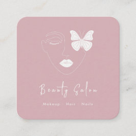 Minimalistisch Professioneel Schoonheidssalon Visi Vierkante Visitekaartje