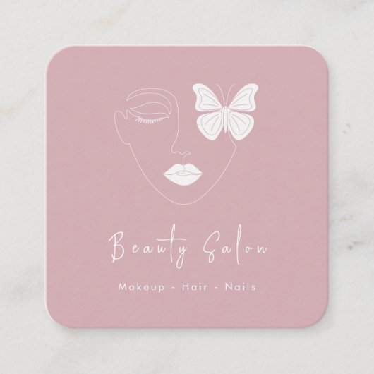 Minimalistisch Professioneel Schoonheidssalon Visi Vierkante Visitekaartje (Voorkant)