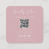 Minimalistisch Professioneel Schoonheidssalon Visi Vierkante Visitekaartje (Achterkant)