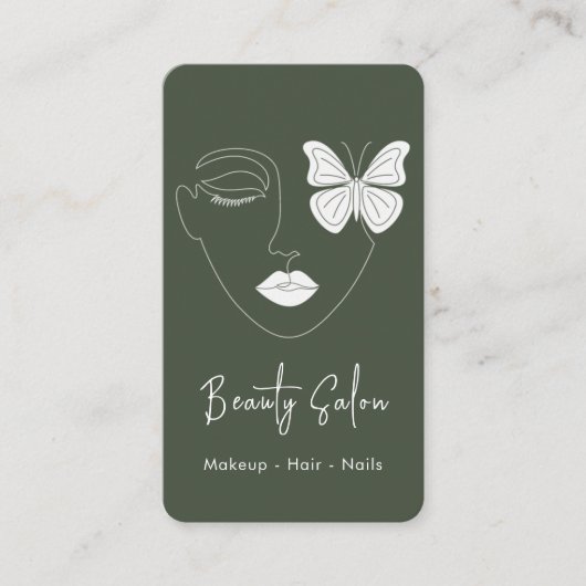 Minimalistisch Professioneel Schoonheidssalon Visi Visitekaartje (Voorkant)