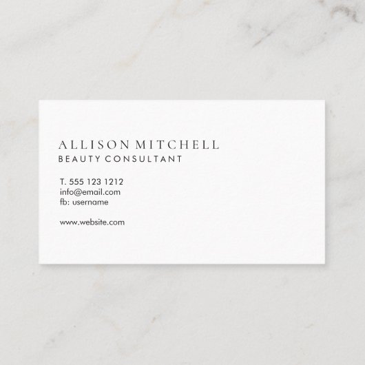 Minimalistisch Professioneel Script Elegant Zwart Visitekaartje (Achterkant)