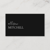 Minimalistisch Professioneel Script Elegant Zwart Visitekaartje (Voorkant)