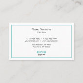 Minimalistisch professioneel Turquoise-Visitekaart Visitekaartje (Achterkant)