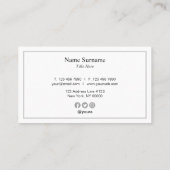 Minimalistisch professioneel typerend grijs Visite Visitekaartje (Achterkant)