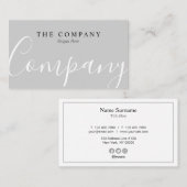Minimalistisch professioneel typerend grijs Visite Visitekaartje (Voorkant / Achterkant)