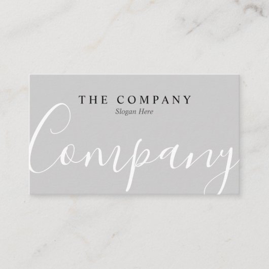 Minimalistisch professioneel typerend grijs Visite Visitekaartje (Voorkant)
